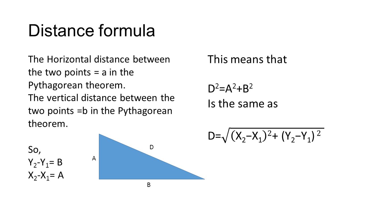Horizontal distance formula discount